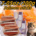 Salmon Stick Pet Treats, Dried Salmon Formed into Snack Sticks for Supervised Reward Time, Fish Treat Selection with 200g Listed Weight Option