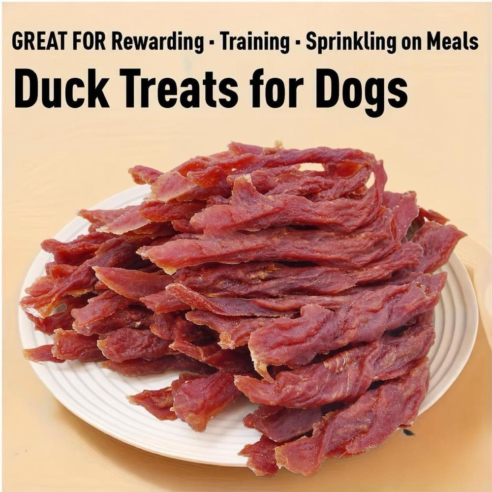Duck Dog Treats 200g, Dehydrated Duck Jerky Strips for Small and Large Dogs, Meat Snack Sticks for Training Rewards and Everyday Treat Time