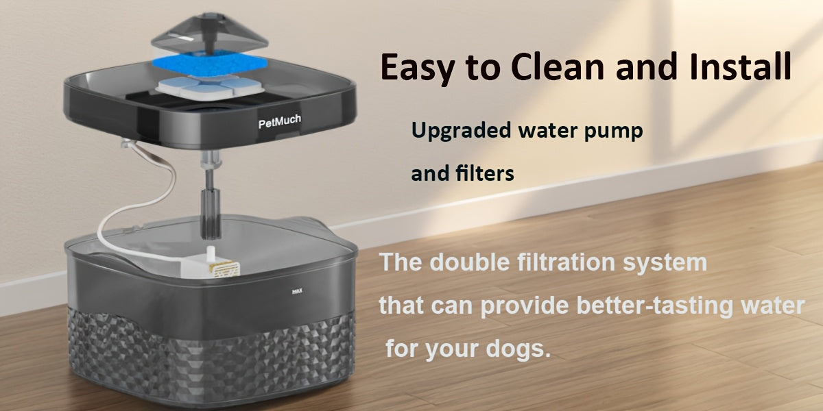 Dog Water Fountain WF340 9L for Large Dogs and Multi-Pet Homes, Quiet Pump Drinking Dispenser with Fountain Bundle and Replacement Filter Options