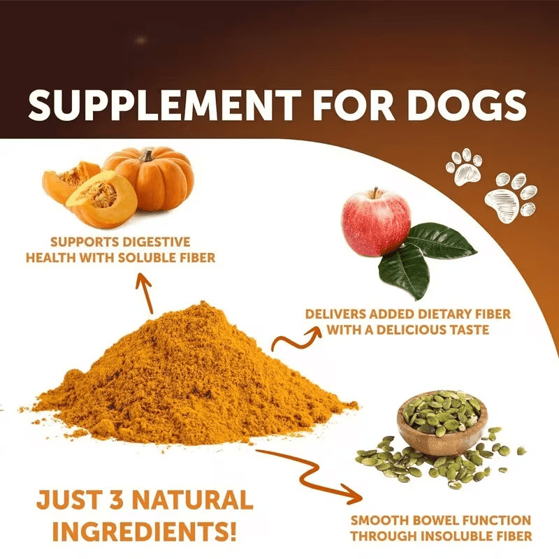 Pumpkin Fiber Supplement for Dogs, 3.5 oz (100g) Digestive Care Supplement for Canine Feeding Routines and Everyday Nutritional Support