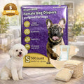 Dog Diapers 50 Count with Absorbent Core, Disposable Male and Female Style Options for Puppy Accidents, Senior Dog Care and Heat Cycles