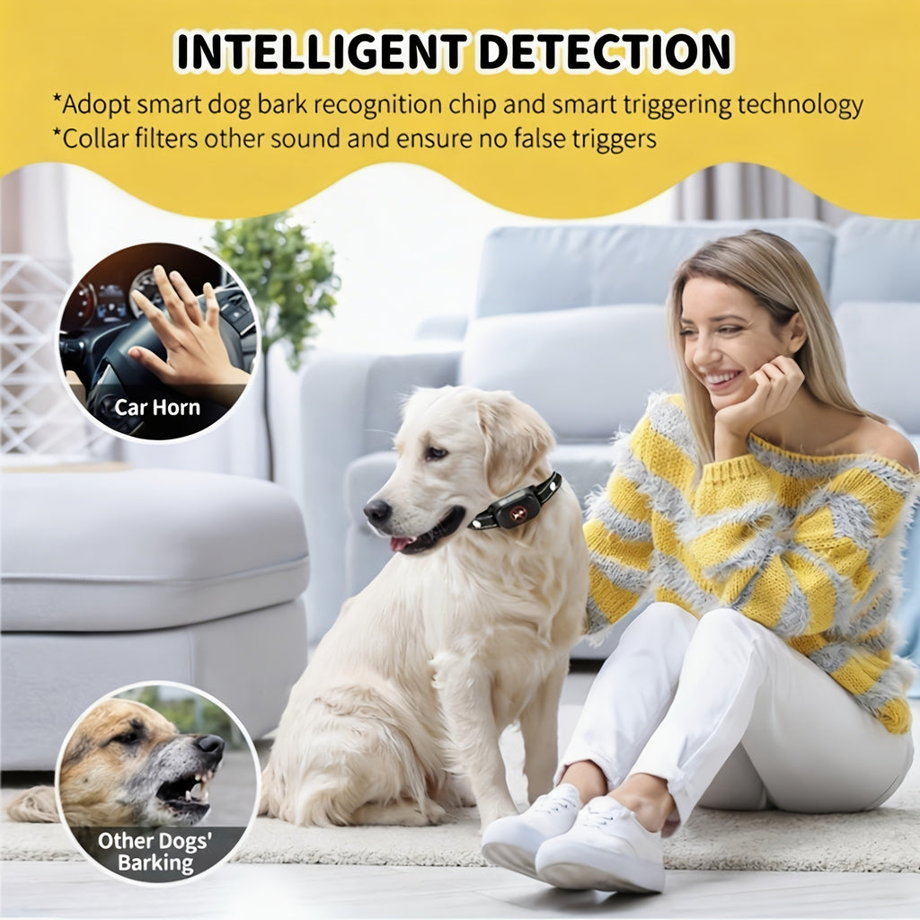 Automatic Dog Bark Collar with Adjustable Black Strap, 3 Listed Modes and Digital Display for Owner-Supervised Bark Control Training