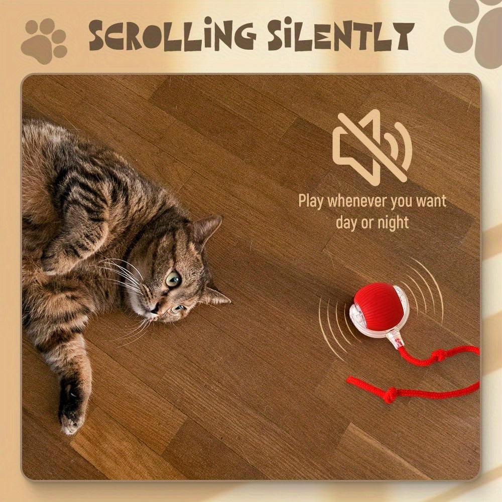 Interactive Cat Ball Toy 3 Pack, USB Rechargeable Self-Moving Pet Balls with LED Lights and 3 Play Modes for Cats and Small Dogs, Multicolor