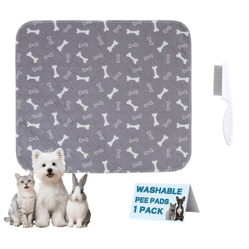 Dog Potty Training Pads, Reusable Washable Puppy Pee Mats with Non-Slip Base, Five Size Options and Solid or Printed Styles for Home and Travel