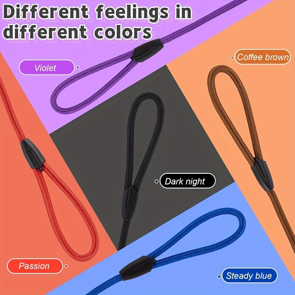Slip Lead Dog Leash 5-Pack in Mixed Colors, Nylon Rope Leads with Adjustable Neck Loop, Metal Ring and Stopper for Supervised Walking and Training