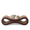 Infinity Cat Scratcher Lounger, 33.9-Inch Reversible High-Density Cardboard Scratching Bed for Indoor Cats, Five-Layer Design in Brown or White