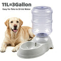Gravity-Fed Dog Water Dispenser 2.91 Gallon, Gray Large Capacity Pet Waterer for Dogs and Cats, Automatic Refill Drinking Station for Home
