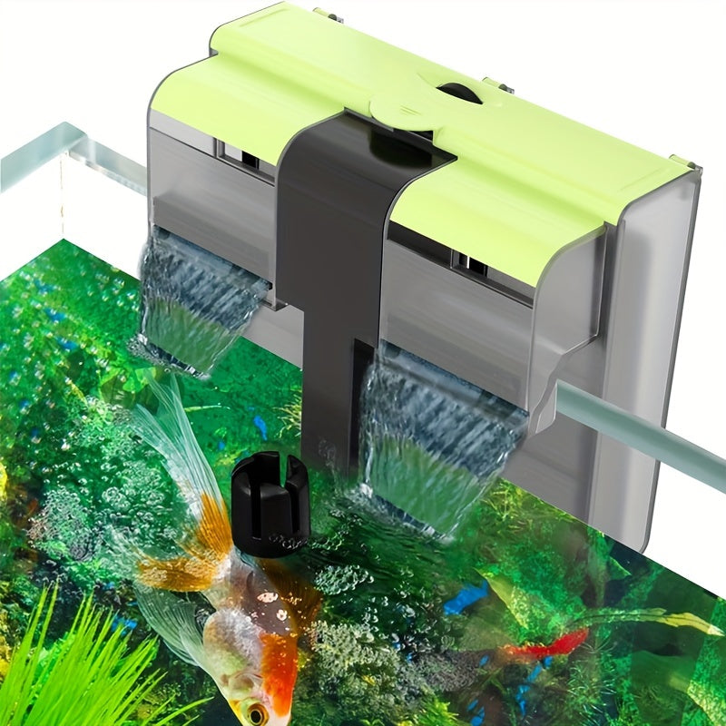 Aquarium Filter with Surface Skimmer, 167 GPH 8W Hang On Back Dual Filtration with Adjustable Flow for 10-45 Gallon Freshwater and Saltwater Tanks