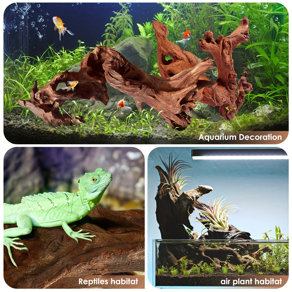 Large Aquarium Driftwood Single Piece, 13-16 Inch Natural Wood for Fish Tank Aquascaping, Shrimp Habitat and Reptile Enclosure Decoration