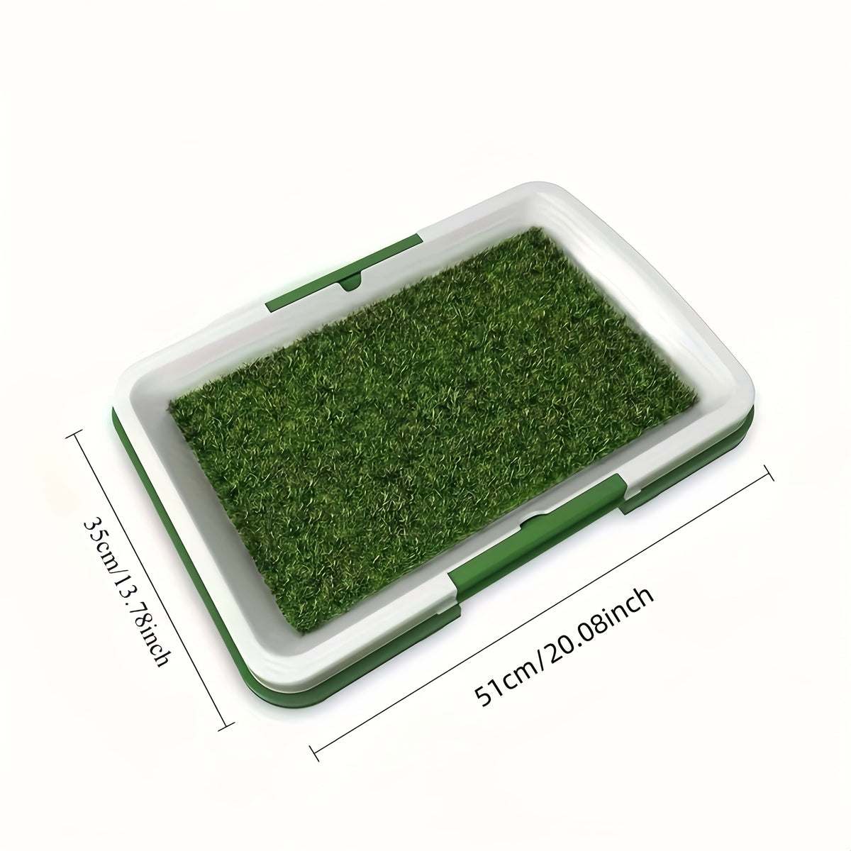 Dog Potty Training Mat with Tray, 20.08 x 13.78 Inch Washable Artificial Grass Puppy Toilet with Three-Layer Design for Home and Travel