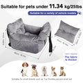 Dog Car Seat Carrier with Handheld and Shoulder Carry Options, Travel Booster Bag for Dogs and Cats with Listed Harness, Seven Color and Style Choices