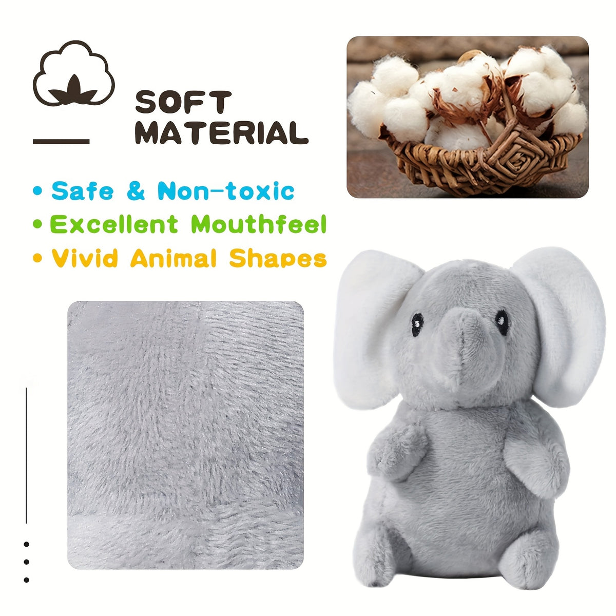 Squeaky Plush Puppy Toy Set 3-Pack, Stuffed Animal Chew Toys for Small to Medium Dogs, Supervised Gentle Play and Everyday Toy Rotation