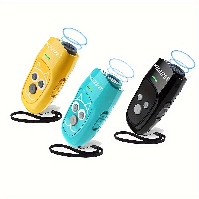 Ultrasonic Anti Barking Device with 3 Sound Wave Modes and Beep Cue, Rechargeable Dog Training Tool with LED Light, Wrist Strap and Listed 16.4ft Range