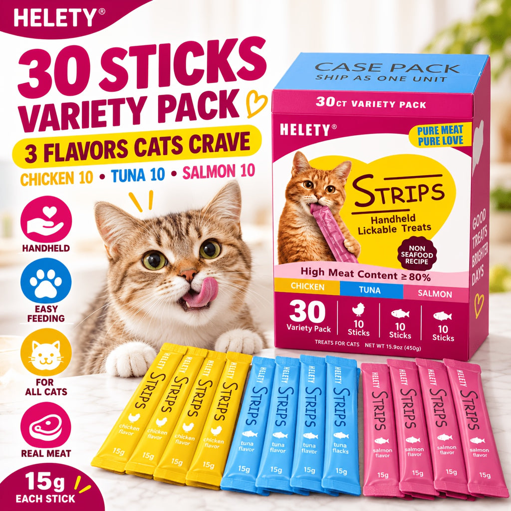 Creamy Lickable Cat Treats 15g, Squeeze Cat Snacks and Food Topper in Tuna, Salmon or Chicken, 10 Count Packs or 30 Count Chicken Option