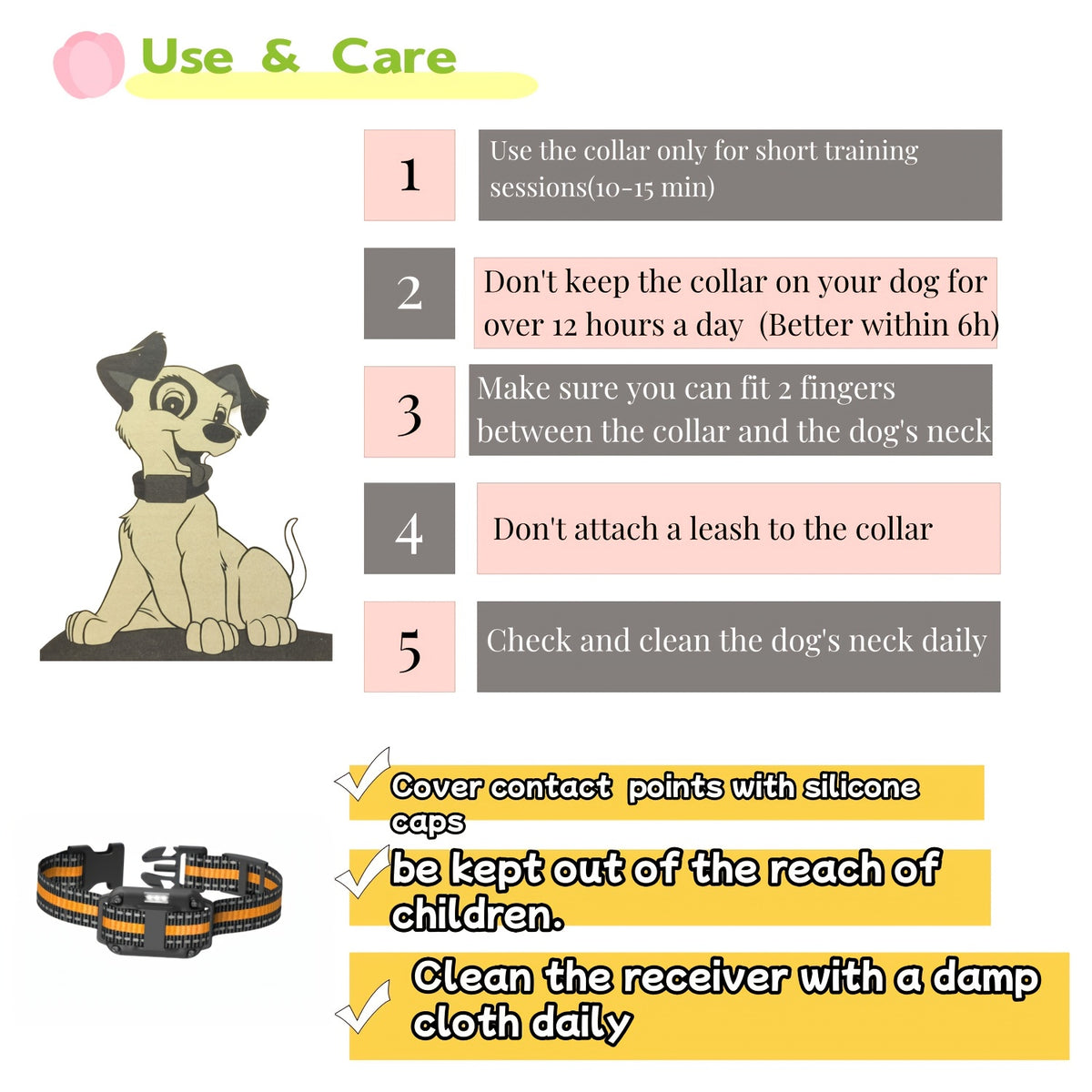 Remote E Collar for Dogs 5-120 lbs with Beep, Vibration and Static Modes, Dog Training Collar with Remote in 1, 2 or 3 Dog Options