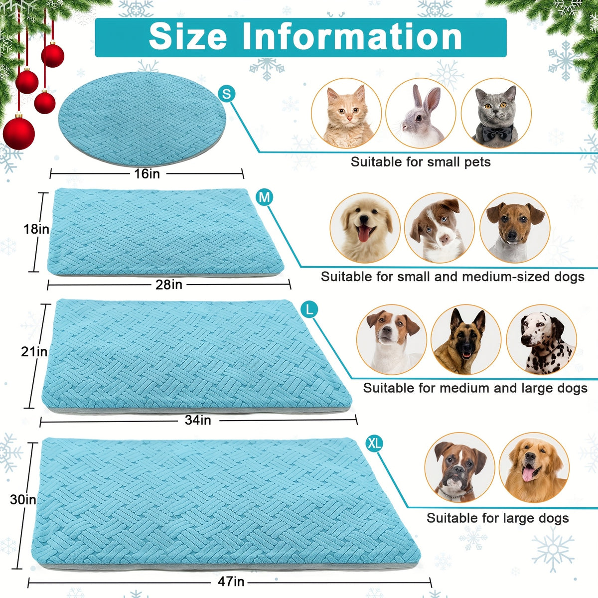 Indoor Pet Heating Pad for Cats and Dogs with Thermostatic Controller, 1-24H Timer and Removable Washable Cover in Three Size Options