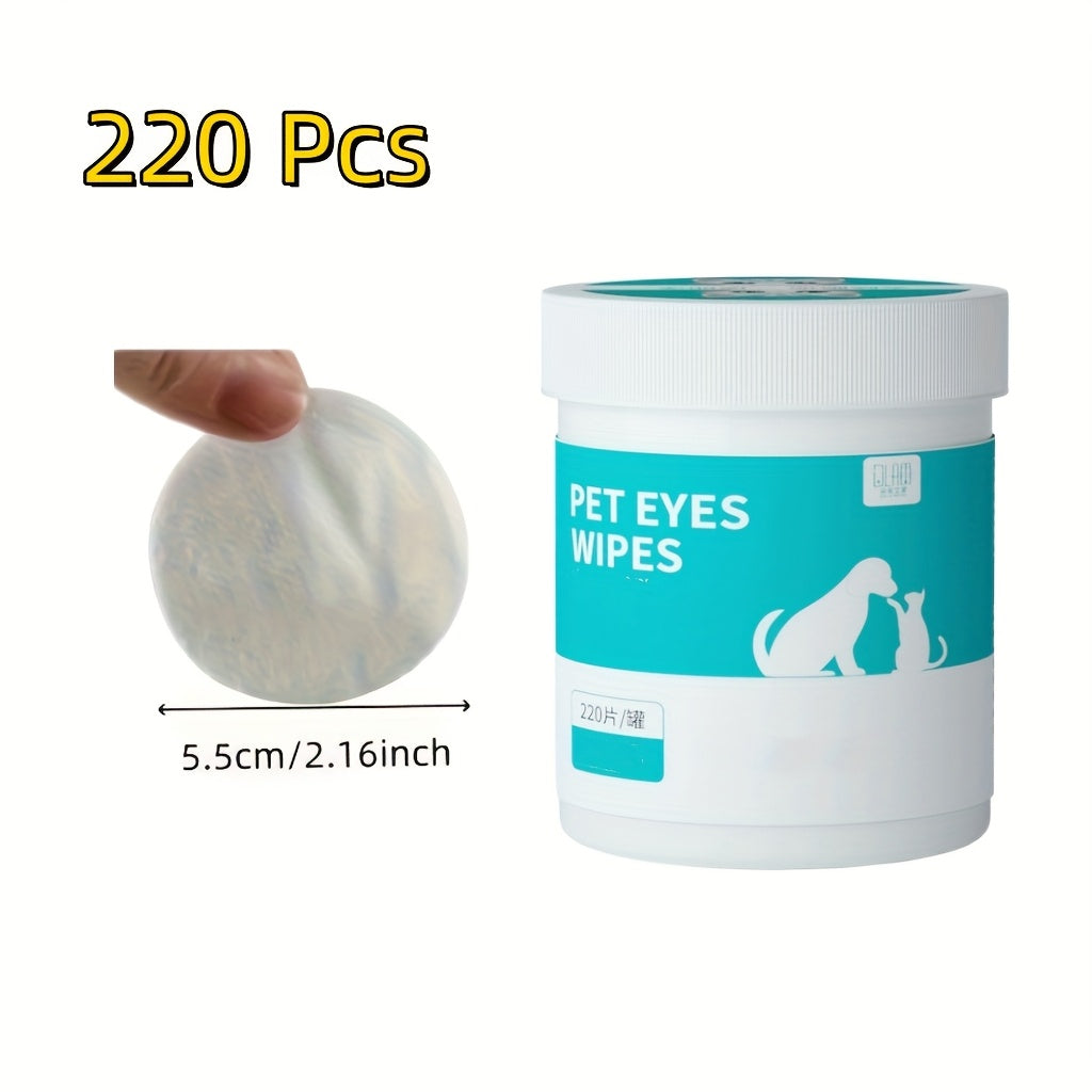 Tear Stain Cleaning Wipes for Dogs and Cats, 220 Count Pet Eye Area Grooming Pads in One Can for Everyday External Fur and Face Care