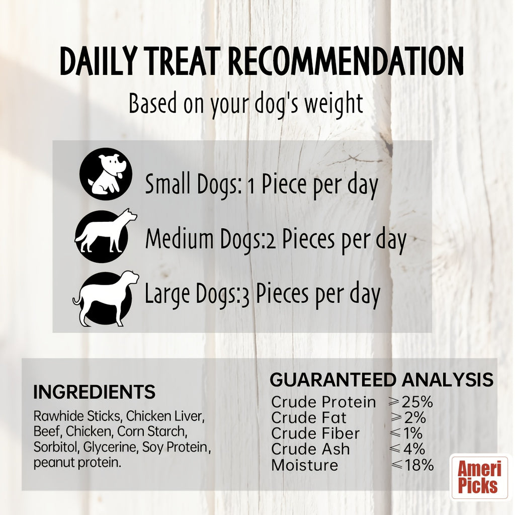 Dog Chew Kabobs with Chicken, Beef and Liver, Triple Flavor Dog Treats for Supervised Snack Time in 100g, 300g, 600g and 900g Packs
