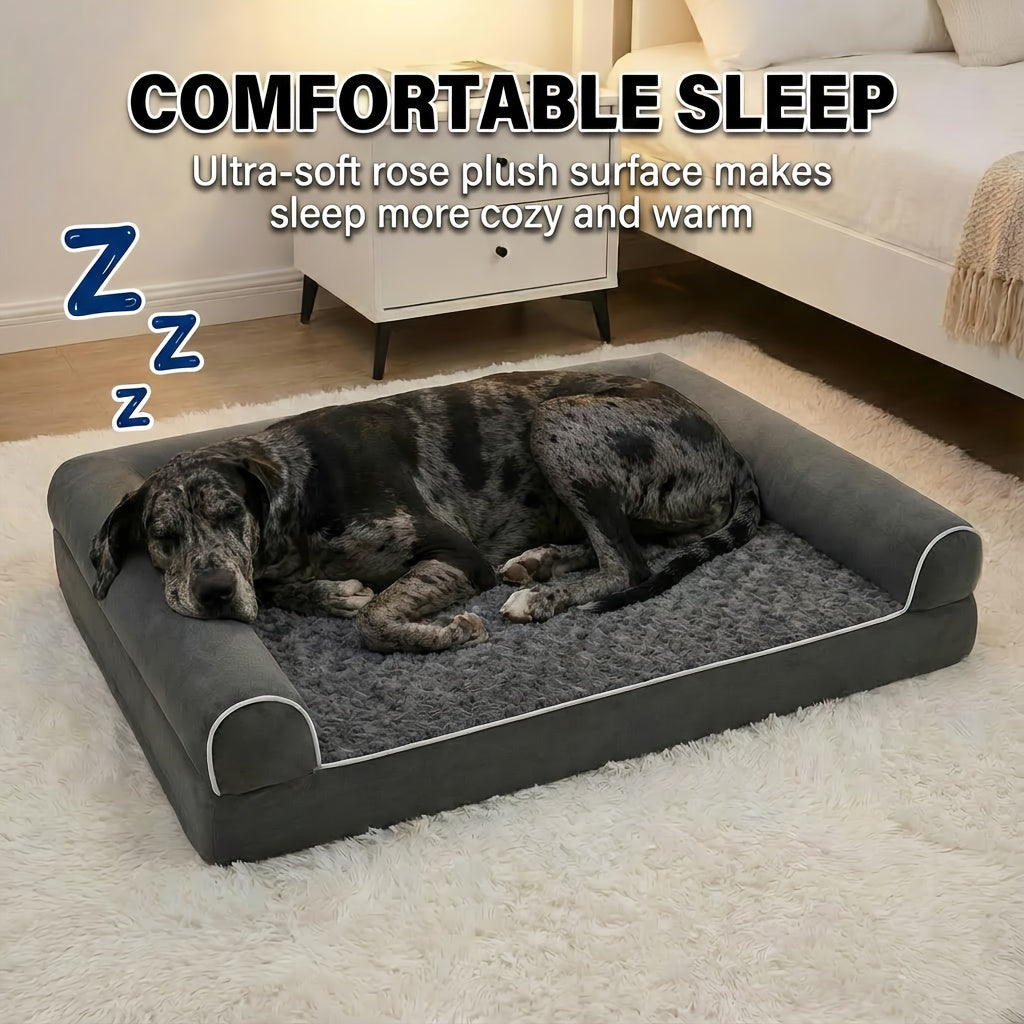 Orthopedic Dog Crate Bed for Extra Large Dogs with Removable Washable Cover, S to XXXXL Size Options for Everyday Indoor Rest