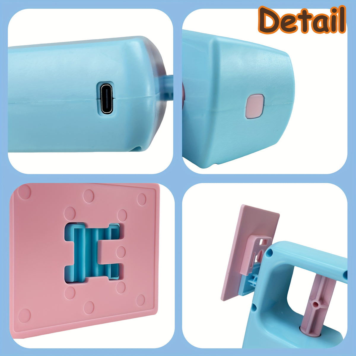 Automatic Hanging Cat Toy with Touch-Activated Retractable Tail, Blue Door or Wall Play Toy with Two Replacement Tails for Supervised Indoor Fun
