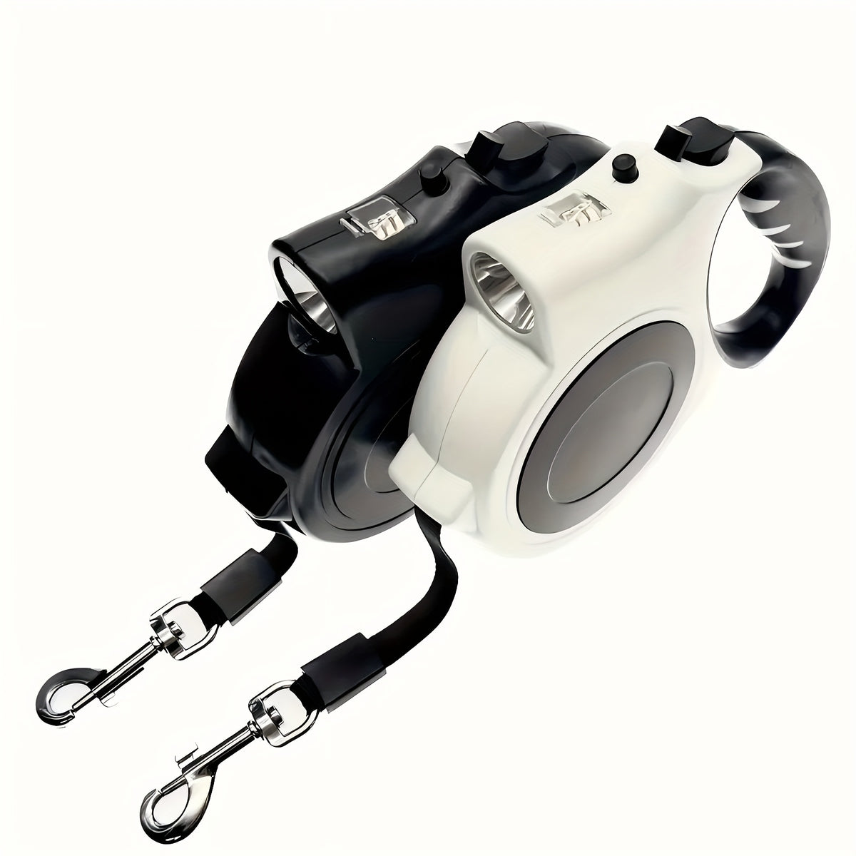 Retractable Dog Leash with Optional LED Light, 16 Feet Adjustable PVC Walking Lead for Small and Medium Dogs, Black or Pink Day and Evening Walk Options