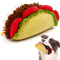 Squeaky Taco Dog Toy 8 Inch, Soft Textured Food-Shaped Plush for Gentle Fetch and Indoor Play, Funny Pet Birthday Gift for Dogs