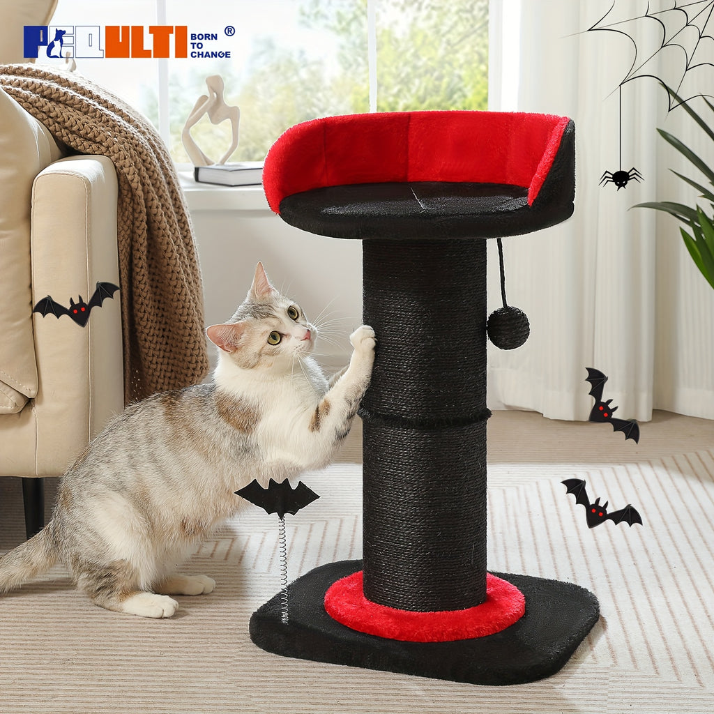 Cat Scratching Post with Hanging Ball, Sisal-Wrapped Multi-Tier Indoor Cat Tower for Scratching, Climbing and Everyday Play in Multiple Colors