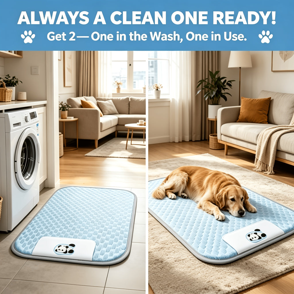 Washable Pet Bed Mat for Dogs and Cats, Blue Textured Non-Slip Sleeping Pad in S, M and L Sizes up to 44.9 x 34.3 Inches for Home and Vehicle Use