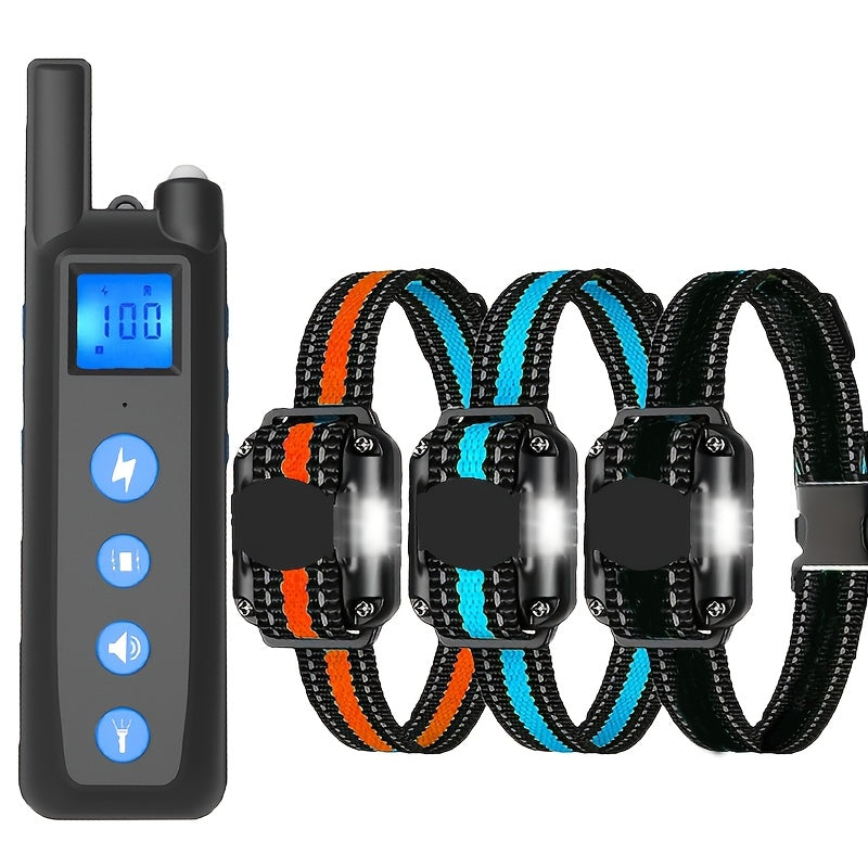 Nylon Dog Training Collar with Remote Control, Adjustable Strap, 2600ft Listed Range, Sound, Vibration and Static Modes, Three Style Options