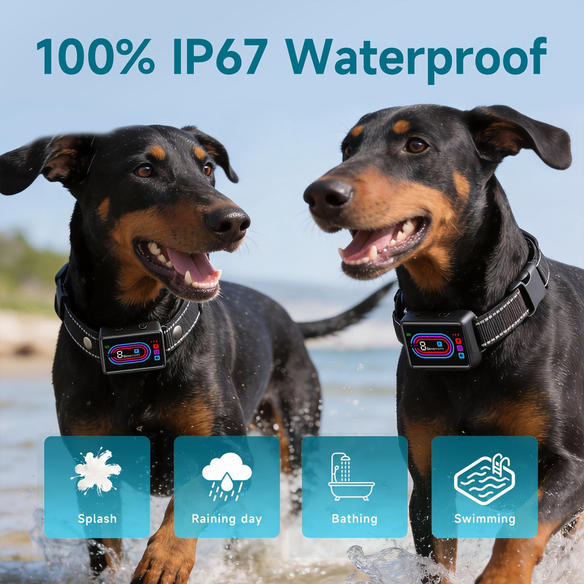 Magnetic Charging Bark Collar for Dogs with 9 Sensitivity Levels, Adjustable Fit, Vibration and Switchable Static Mode, 1 or 2 Pack Options
