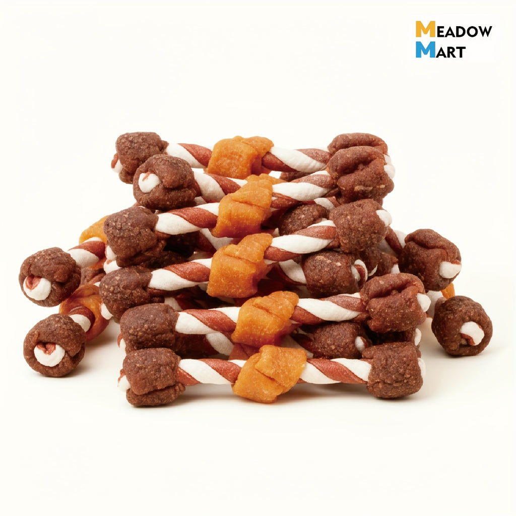 Dog Treat Kabobs with Rawhide, Beef, Chicken and Chicken Liver, Triple Flavor Chew Snacks for Supervised Treat Time in 100g to 900g Pack Options