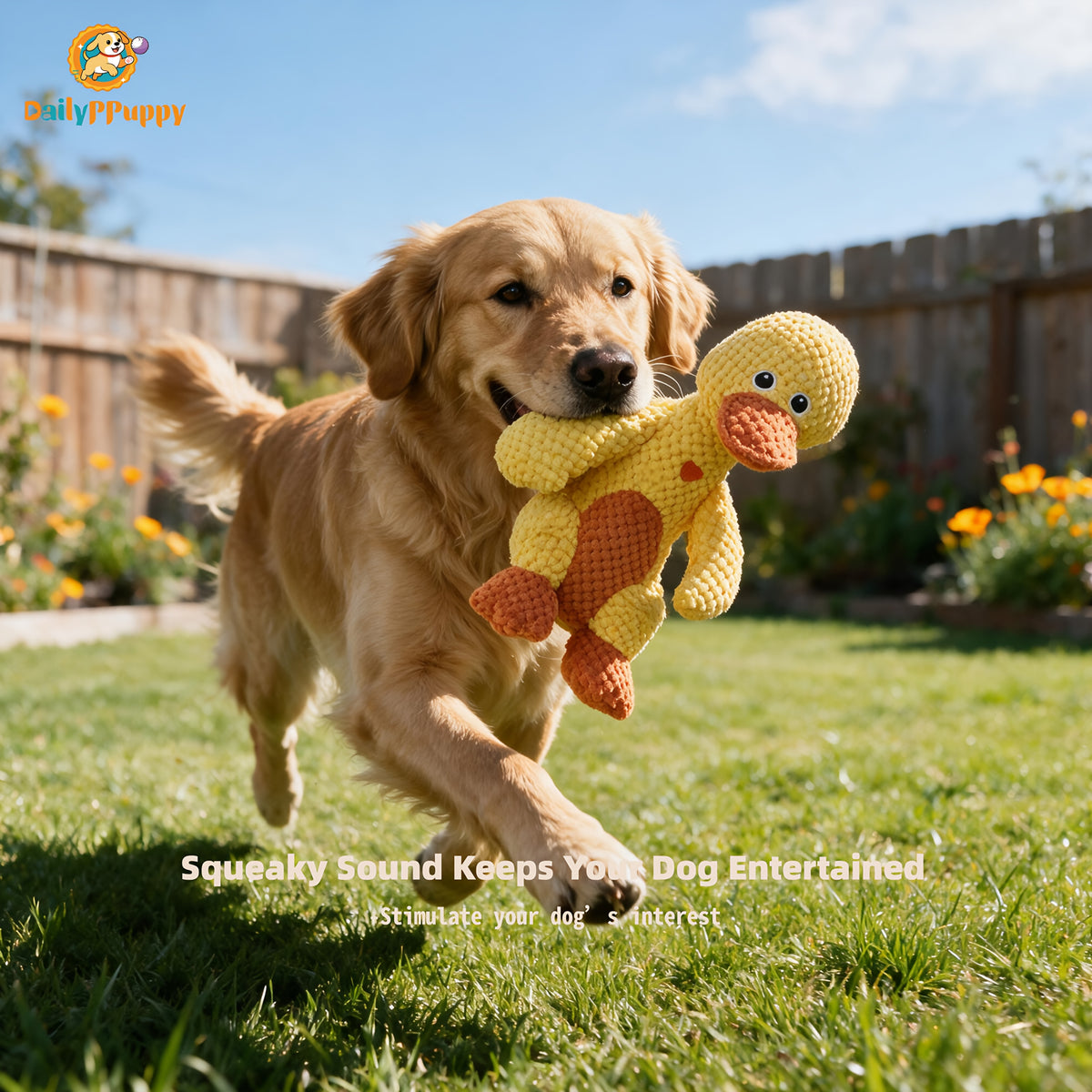 Squeaky Dog Toy with Plush Animal Design for Interactive Tug and Supervised Play, Sweet Heart Duck, Deer or Frog Pet Gift Options