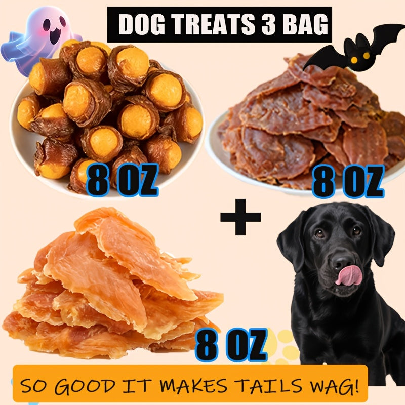 Assorted Dog Reward Treats, Chicken and Duck Combo, Yolk Wrap and Bone Bites Options for Supervised Training, Daily Snacks and Dog Gift Baskets