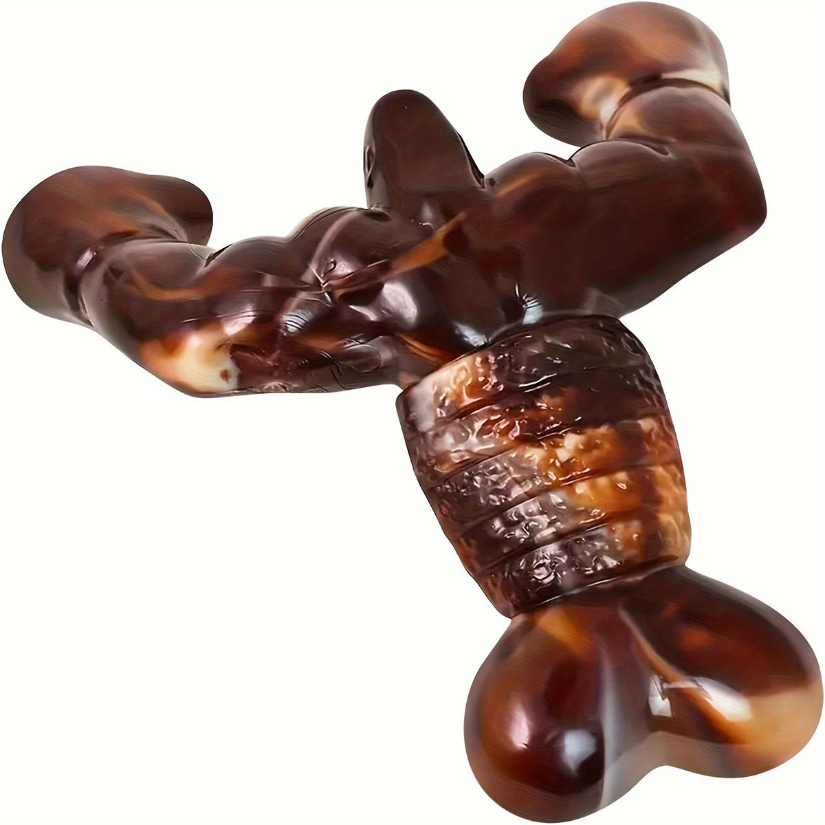 Bacon Flavored Nylon Dog Chew Toy, Lobster-Shaped Textured Bone for Medium and Large Dogs, Brown and Cream Supervised Chewing and Daily Play