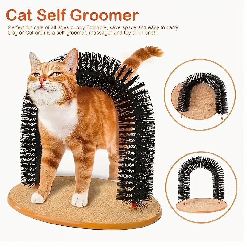 Cat Grooming Arch Massage Toy, 34 cm Self-Grooming Cat Scratcher for Rubbing, Scratching and Interactive Play for Indoor Cats and Kittens