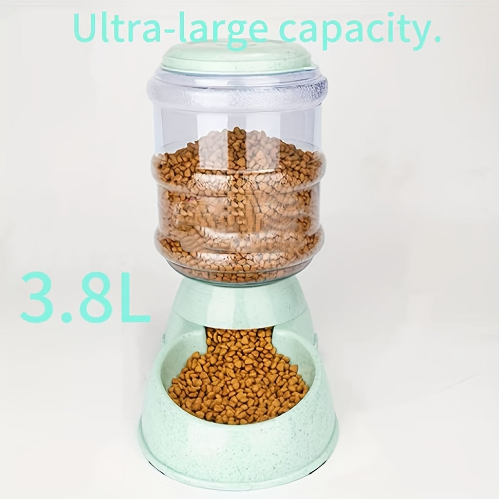 Gravity Dog Feeder or Water Dispenser, 1 Gallon Pet Food and Water Bowl Options for Cats and Small to Medium Dogs, Battery-Free PP Design