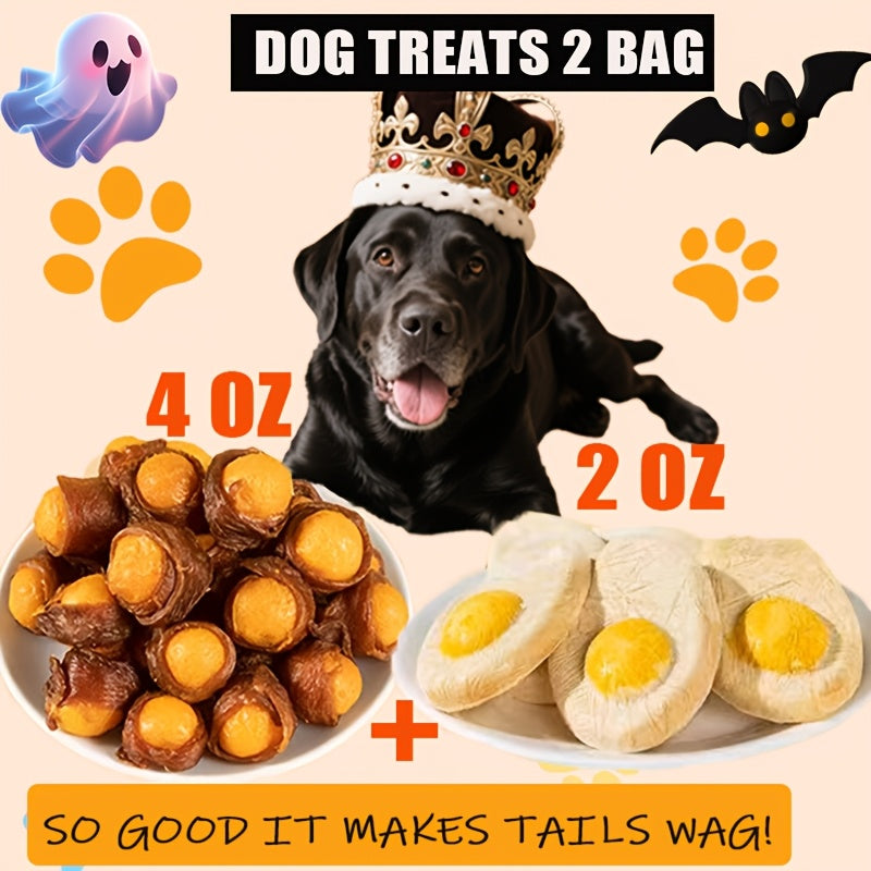 Assorted Dog Reward Treats, Chicken and Duck Combo, Yolk Wrap and Bone Bites Options for Supervised Training, Daily Snacks and Dog Gift Baskets