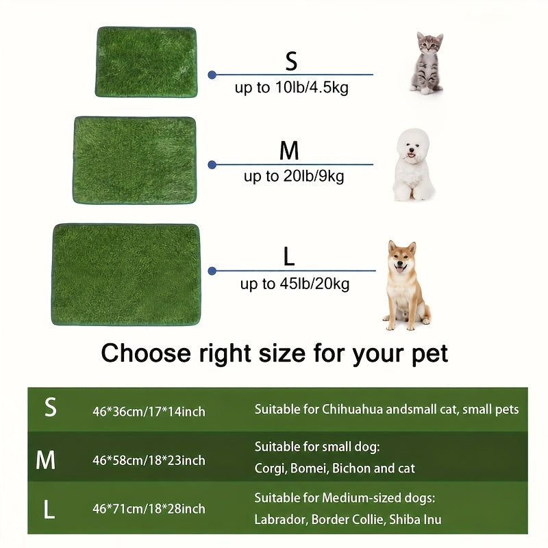 Dog Toilet Training Grass Pad, Washable Reusable Artificial Turf Mat in S, M and L Sizes for Indoor Puppy Potty Routines and Outdoor Use