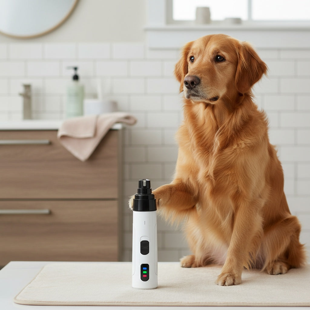 Dog Nail Smoothing Tool, Electric Pet Claw Grinder for At-Home Paw Grooming, White or Upgraded LED Screen Version for Regular Nail Care