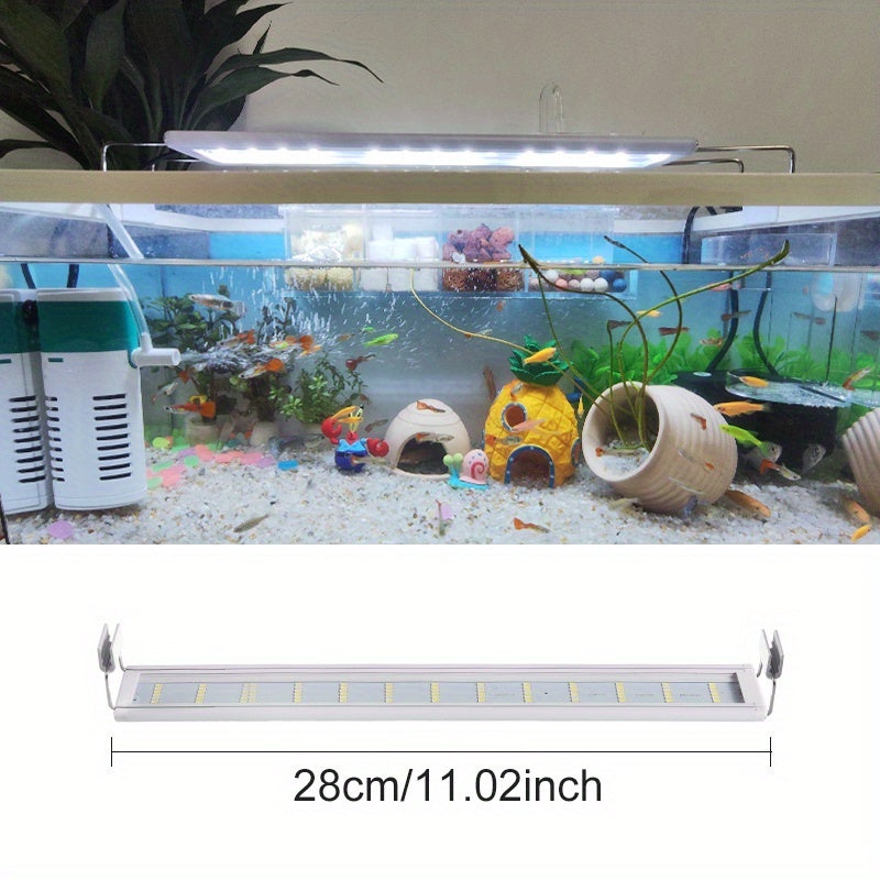 LED Aquarium Light with Extendable Clip Mount, Fish Tank Lamp for Aquatic Plant Displays in Four Fit Options Covering 7.08 to 22.83 Inches