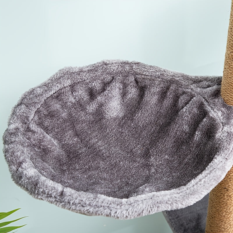 Cat Tree Replacement Hammock, Deep Plush Basket Bed for Compatible Cat Towers and Scratching Posts, Cozy Indoor Lounging Accessory in Three Colors