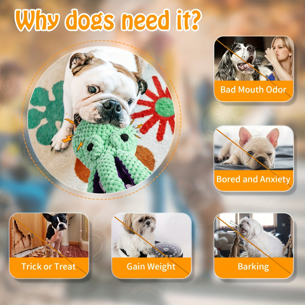 Six-Legged Octopus Dog Toy with Squeaker, Single Plush Interactive Pet Toy for Medium Dogs, Supervised Gentle Play and Dog Gift Baskets