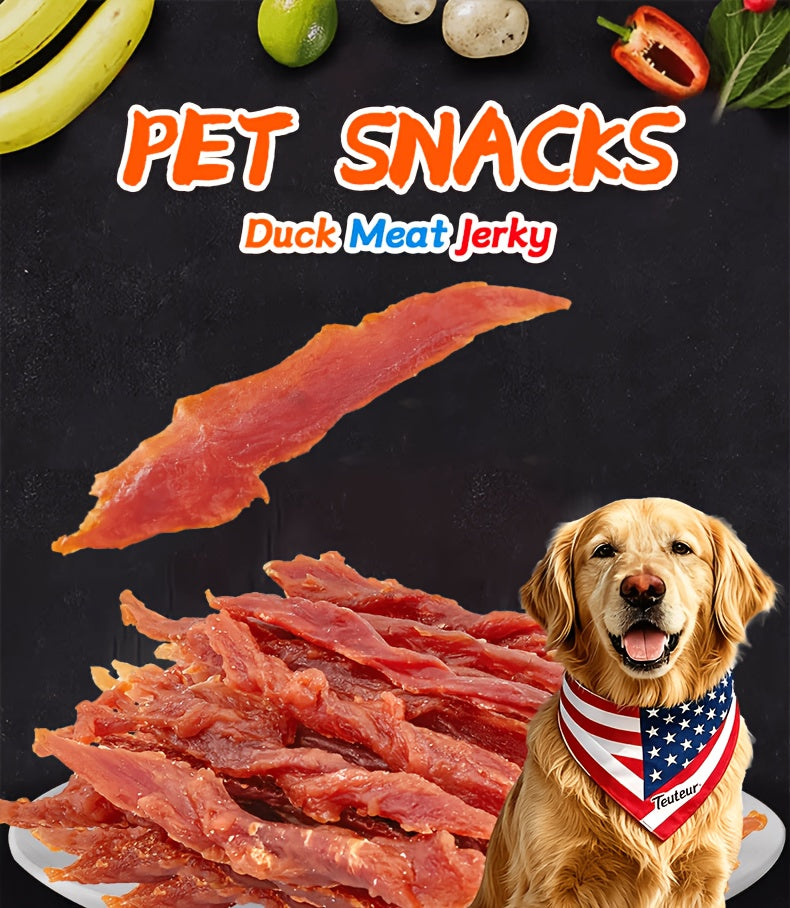 Duck Jerky Dog Treats Twin Packs, 80g Duck Strips or 106g Chicken and Duck Jerky Options for Supervised Training Rewards and Everyday Snack Breaks