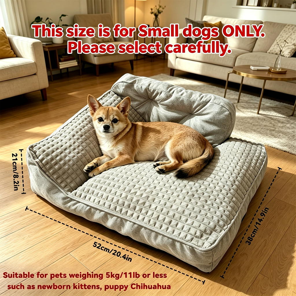 Three-Sided Bolster Dog Bed with Memory Foam and Egg Crate Cushioning, Gray Orthopedic Pet Sofa for Everyday Rest, S L XL Sizes for Dogs