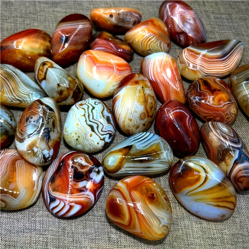 Polished Agate Stones, 1 lb Natural Decorative Rocks with Varied Patterns for Plant Pots, Home Displays, DIY Jewelry Projects and Gifts