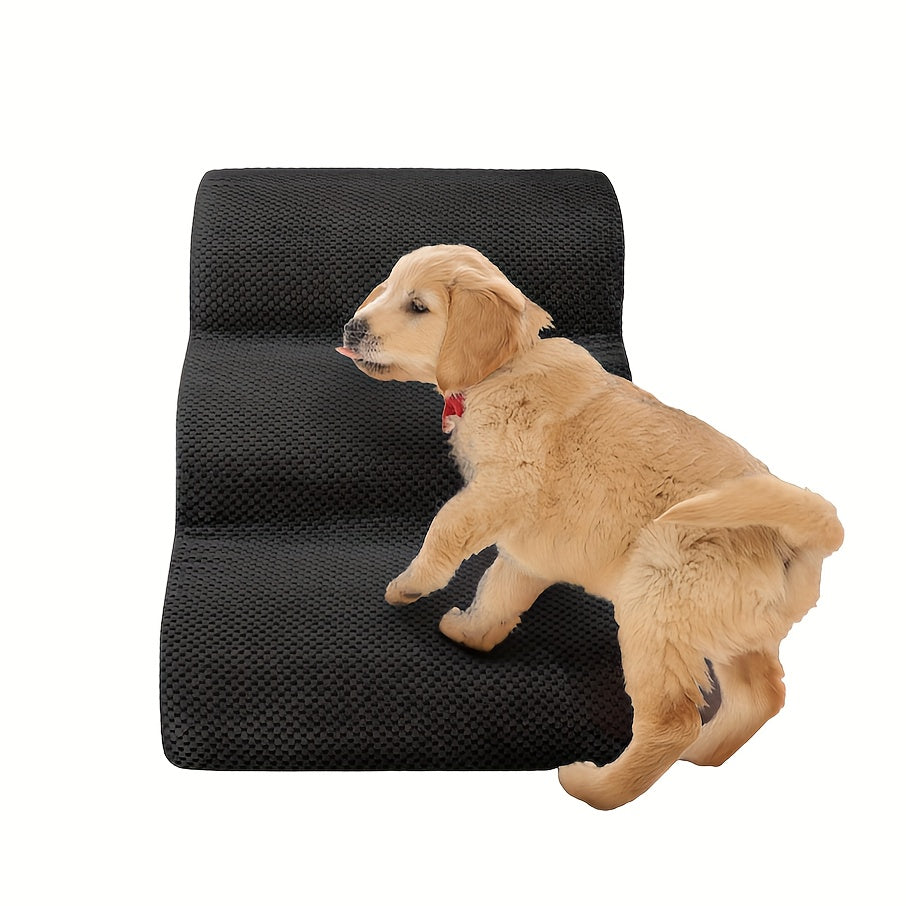Extra Wide Foam Pet Steps for Small Dogs and Cats, Non-Slip Base Dog Stairs for Bed, Couch and Sofa Access in 2, 3 or 4-Step Styles