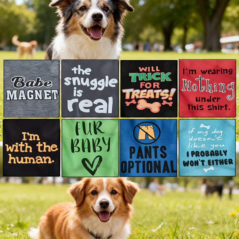 Sleeveless Dog Shirts 8 Pack for Small Dogs, DogLemi Mixed-Color Lightweight Graphic Pet Vests in XS, S and M for Daily Wear and Photos