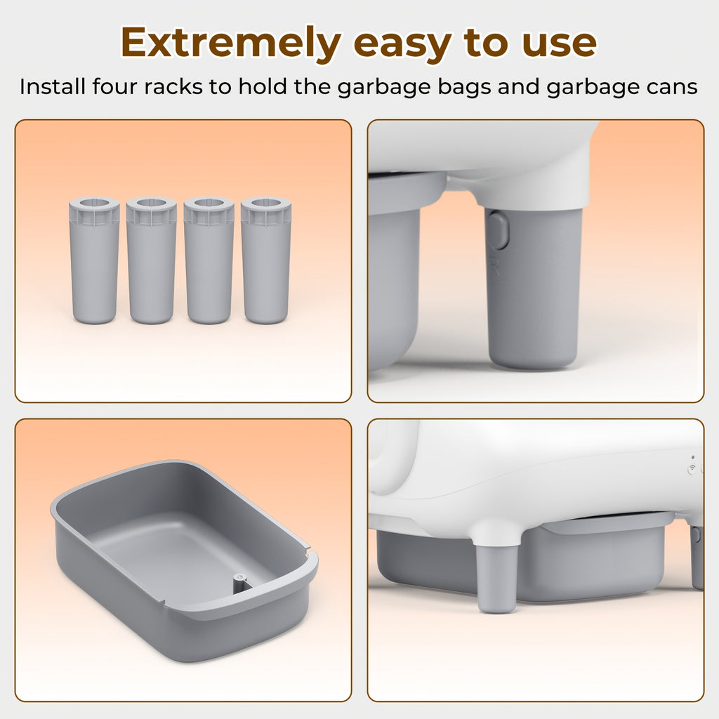 95L Automatic Cat Litter Box with App Control, Removable Washable Inner Tray and Built-In Safety Sensor for Multi-Cat Households
