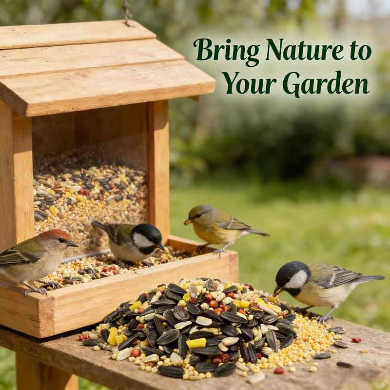 Wild Bird Seed 1 lb Bag by WBM Pets, Outdoor Songbird Food Blend for Porch Hanging Feeders, Lawn Stands and Ground Feeding Stations Year-Round
