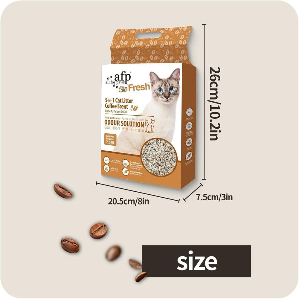 Coffee Scented Tofu Cat Litter, 5.5L Per Pack with Low-Dust Quick-Clumping Formula for Indoor Litter Box Care, Available in 2, 4 or 6 Packs
